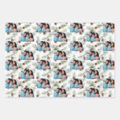 Kerstfamilie foto witte kegel inpakpapier vel (Voorkant 2)