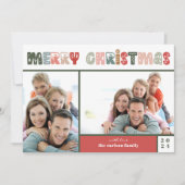 Kerstfamilie fotocollage-feestdag feestdagenkaart (Voorkant)