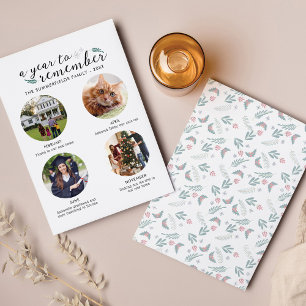 Kerstfamilie Fotocollage jaar in Afbeelding Notitiekaartje