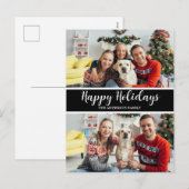 kerstfamilie foto's collage feestdagenkaart (Voorkant / Achterkant)