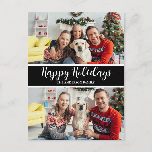kerstfamilie foto's collage feestdagenkaart (Voorkant)