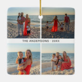 kerstfamilie foto's collage keramisch ornament (Achterkant)