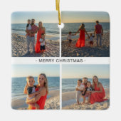 kerstfamilie foto's collage keramisch ornament (Voorkant)