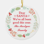 kerstfamilie foto's geweldige kerstman keramisch ornament (Voorkant)