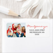 Kerstfamilie Fotoscript retouradres Etiket (Insitu)