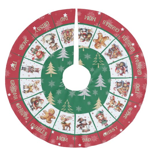 Kerstfamilie Kerstboom Rok (Voorkant)