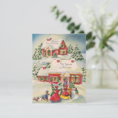  kerstfamilie met retourvlucht met feestdag C Feestdagenkaart (Staand voorkant)