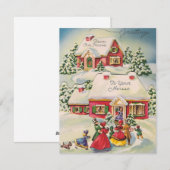  kerstfamilie met retourvlucht met feestdag C Feestdagenkaart (Voorkant / Achterkant)