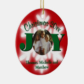 Kerstfamilie personaliseren foto sjabloon keramisch ornament (Rechts)