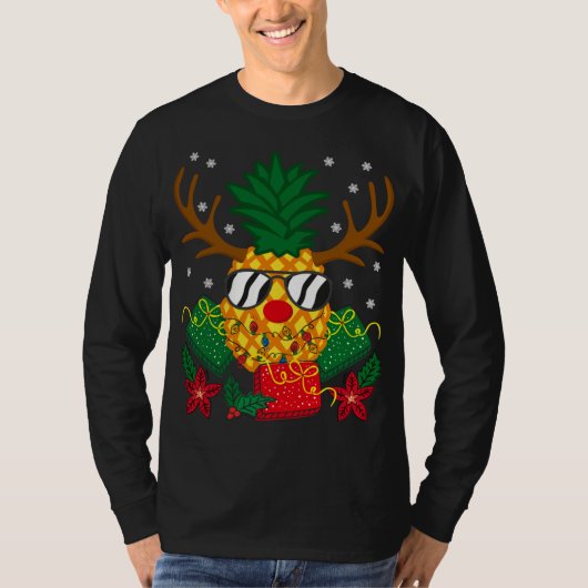 Kerstfamilie - rendierlijk deer-anananas sung t-shirt (Voorkant)