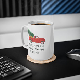 Kerstfamilie reünie Papa Aangepaste feestdag Tweekleurige Koffiemok