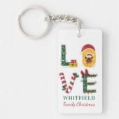 Kerstfamilie Reunion Custom Keepslag Sleutelhanger (Voorkant)