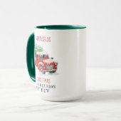 Kerstfamilie Reunion Red Truck gepersonaliseerd Mok (Voorkant links)