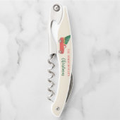 Kerstfamilie Rode Truck Tree Feestdagen Keepsake Kurkentrekker (Voorkant)