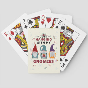 Kerstfamilie speelt met mijn gnomen pokerkaarten