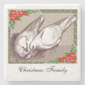 Kerstfamilie Stenen Onderzetter (Voorkant)
