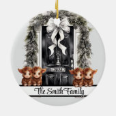 Kerstfamilie van 4 Ornament Highland koe (Achterkant)