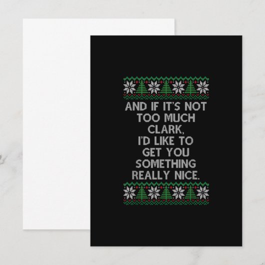 Kerstfamilie Wintervakantie Ugly Sweater Styl Kaart (Voorkant / Achterkant)