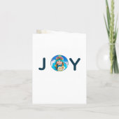 Kerstfamiliefoto Joy blue card (Achterkant)