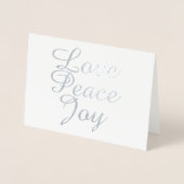 KERSTFAMILIEFOTO KART VREDE LIEFDE VREUGDE IN FOLI FOLIE KAARTEN (Voorkant)