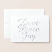 KERSTFAMILIEFOTO KART VREDE LIEFDE VREUGDE IN FOLI FOLIE KAARTEN (Voorkant met envelop)