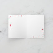 KERSTFAMILIEFOTO stijlvolle typografie rood Feestdagen Kaart (Binnen)