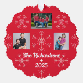 Kerstfamiliefotoornament ornament kaart