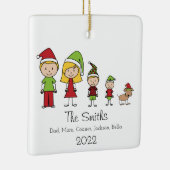 Kerstfamiliekuut op maat van hond keramisch ornament (Rechts)