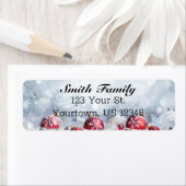 kerstfamilienaam | Festive Red Return-adres Etiket (Insitu)