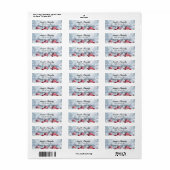 kerstfamilienaam | Festive Red Return-adres Etiket (Full Sheet)