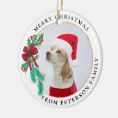 kerstfamilienaam Foto Keramisch Ornament (Links)