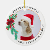 kerstfamilienaam Foto Keramisch Ornament (Achterkant)