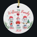 Kerstfamilienaam kinder Snowman waterverf Keramisch Ornament<br><div class="desc">3 schattig sneeuwontwerp (ook verkrijgbaar met 4 en 5 personen in mijn winkel) voor uw familie met uw eigen tekst en namen. Waterverf kerstfamilieontwerp voor je familie of als kerstcadeau.</div>