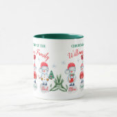 Kerstfamilienaam kinder Snowman waterverf Mok (Midden)