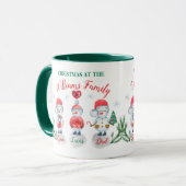 Kerstfamilienaam kinder Snowman waterverf Mok (Voorkant links)