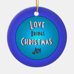 Kerstfamilieornament met boodschappen keramisch ornament
