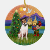 Kerstfantasie - Jack Russell Terrier Keramisch Ornament (Voorkant)