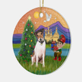 Kerstfantasie - Jack Russell Terrier Keramisch Ornament (Links)