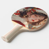Kerstfantasie: Kerstmeisje Ping Pong Paddle Tafeltennisbatje (Voorkant Gekanteld)