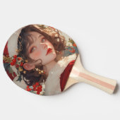 Kerstfantasie: Kerstmeisje Ping Pong Paddle Tafeltennisbatje (Zijkant)