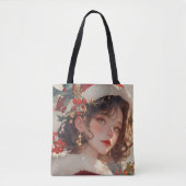 Kerstfantasie: Romantisch medium Canvas tas (Voorkant)