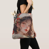 Kerstfantasie: Romantisch medium Canvas tas (Dichtbij)