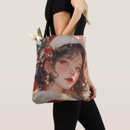 Kerstfantasie: Romantisch medium Canvas tas (Dichtbij)