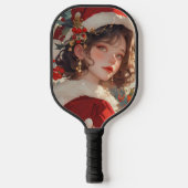 Kerstfantasie: Romantische Pickleball Paddle (Voorkant)