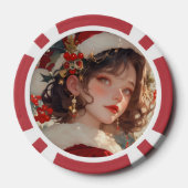 Kerstfantasie: Romantische vakantie poker chips (Achterkant)
