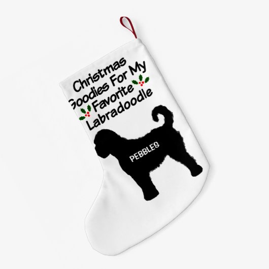 Kerstfavoriete Labradoodle hond Kleine Kerstsok (Achterkant (Hangend))