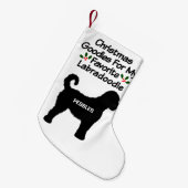 Kerstfavoriete Labradoodle hond Kleine Kerstsok (Voorkant (Hangend))