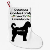 Kerstfavoriete Labradoodle hond Kleine Kerstsok (Voorkant)
