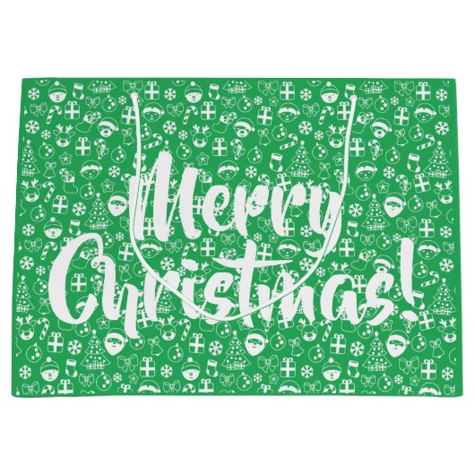 Kerstfavorieten: De kerstman Elf Snowman Santa Groot Cadeauzakje (Voorkant)