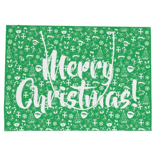 Kerstfavorieten: De kerstman Elf Snowman Santa Groot Cadeauzakje (Achterkant)